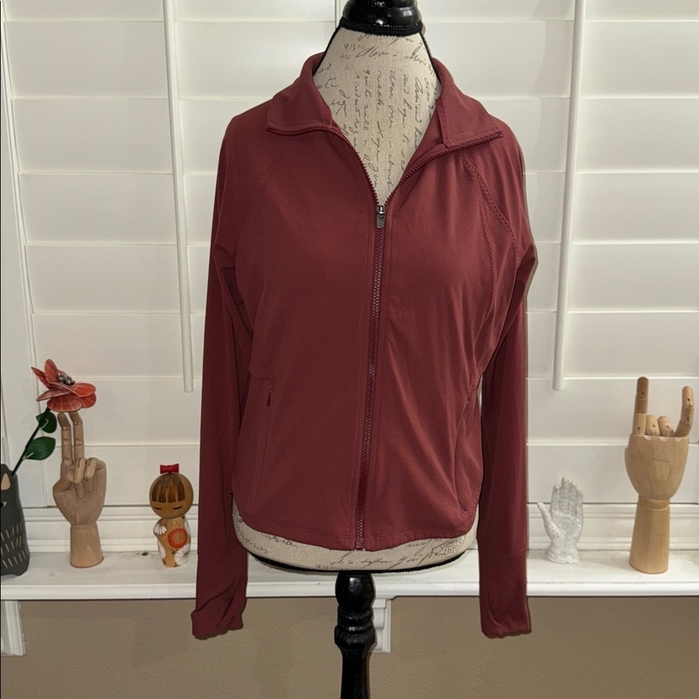 Athleta Shanti Crop Jacket Maple Red